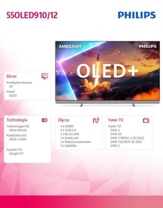 Telewizor 55 cali OLED 55OLED910/12 Philips