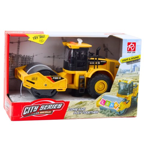 Walec Drogowy Obrotowy Skrętny Światła Dźwięki Żółty LEAN Toys