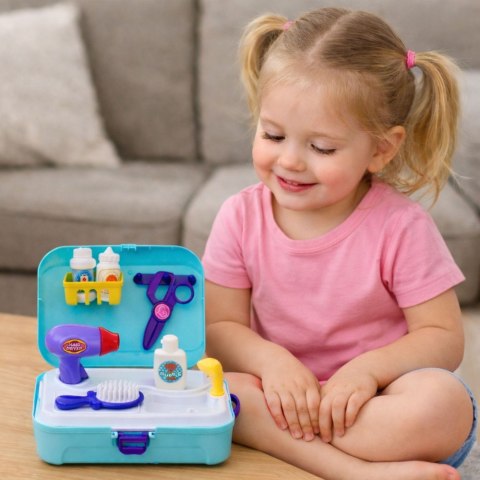 Zestaw Piękności Salon Kosmetyczny Dla Zwierząt Walizka Plecak 16 el. LEAN Toys