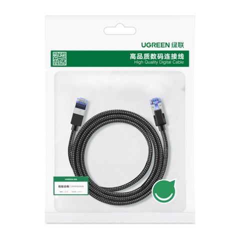 Kabel sieciowy patchcord Ethernet RJ45 Cat8 miedziany rdzeń 1.5m - czarny UGREEN