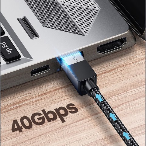 Kabel sieciowy patchcord Ethernet RJ45 Cat8 miedziany rdzeń 1.5m - czarny UGREEN