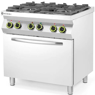 Kuchnia gazowa 4 palniki z elektrycznym piekarnikiem konwekcyjnym GN1/1 Kitchen Line - Hendi 225882 Hendi