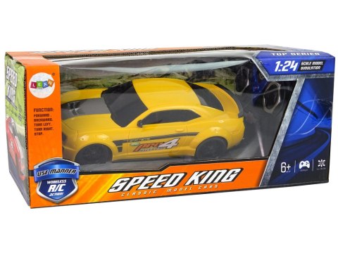 Zdalnie Sterowane Auto Sportowe 1:24 Wyścigi Żółty Przyciemniane Szyby LEAN Toys