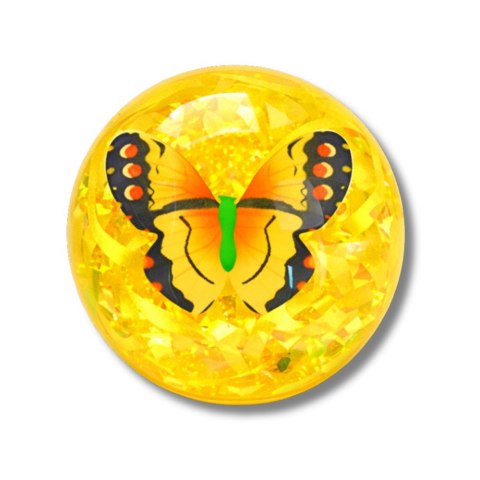 Elastyczna Piłka Do Odbijania Z Kauczuku Konfetti Motyl Świeci Mix 9 cm LEAN Toys