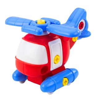 Helikopter Do Rozkręcania Skręcania Dla Dzieci Śrubokręt Klucz Kolorowy LEAN TOYS