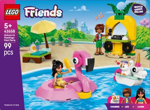 Klocki Friends 42658 Impreza na basenie z jednorożcem i flamingiem LEGO