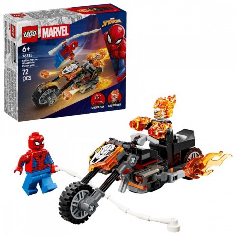 Klocki Super Heroes 76335 Spider-Man kontra Ghost Rider na motocyklu LEGO