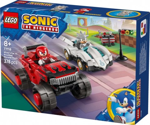 Klocki Sonic 77118 Silver w samochodzie kontra Knuckles w monster trucku LEGO
