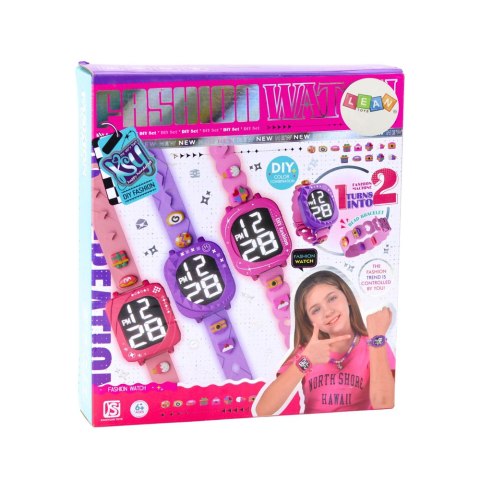 Zegarek DIY Dla Dzieci Wymienne Opaski Regulowane Koraliki Ozdobne LEAN Toys