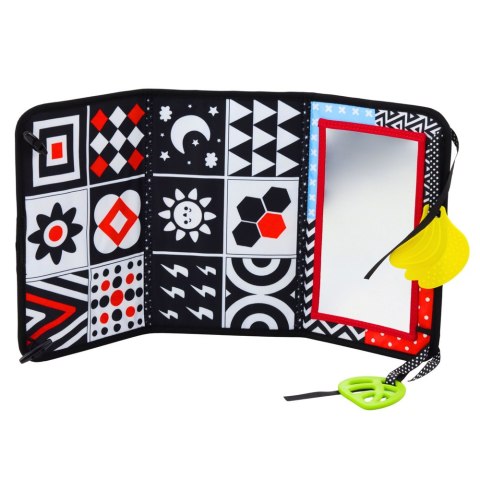 Mata Edukacyjna Sensoryczna Kontrastowa Z Lusterkiem Dla Niemowląt LEAN Toys