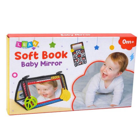 Mata Edukacyjna Sensoryczna Kontrastowa Z Lusterkiem Dla Niemowląt LEAN Toys