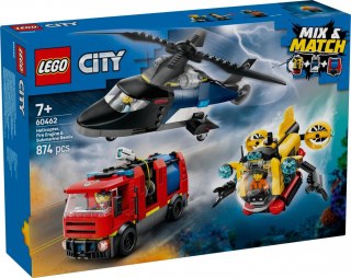 Klocki City 60462 Zestaw z helikopterem, wozem strażackim i łodzią LEGO