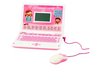 Laptop Edukacyjny Interaktywny 60 Funkcji Dwa Języki Myszka Różowy LEAN Toys