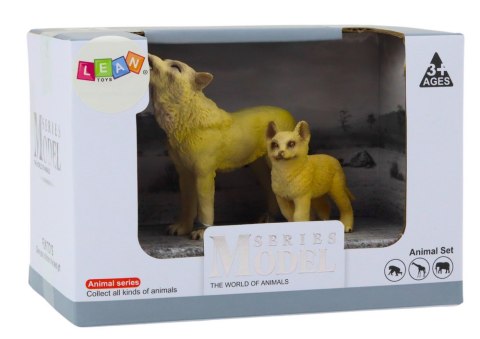 Figurki Dorosły Wilk 9 cm oraz Młody Wilk 6,5 cm LEAN Toys