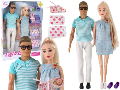 Lalka Rodzina Chłopak Dziewczyna Blond Włosy Ciąża LEAN Toys