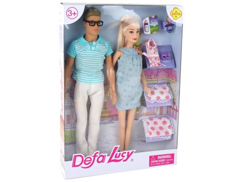 Lalka Rodzina Chłopak Dziewczyna Blond Włosy Ciąża LEAN Toys