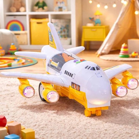 Transporter samolot + 6 aut pojazdy budowlane bok/przód Kik Sp. z o. o. Sp. k.