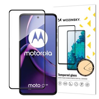 Szkło hartowane 9H na cały ekran Motorola Moto G84 z czarną ramką Full Glue WOZINSKY