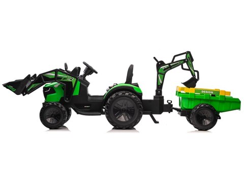 Koparka Z Naczepą Na Akumulator SX2068 Zielona LEAN CARS