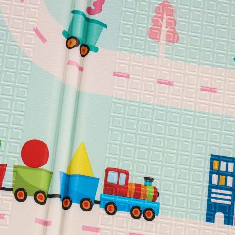 Mata edukacyjna piankowa dwustronna składana pandy ulica 180 x 200cm Kik Sp. z o. o. Sp. k.