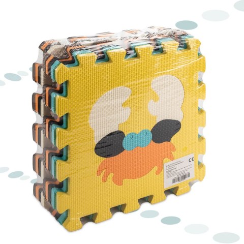 Mata edukacyjna piankowa puzzle zwierzątka kolorowa 85 x 85 cm 9 elementów Kik Sp. z o. o. Sp. k.