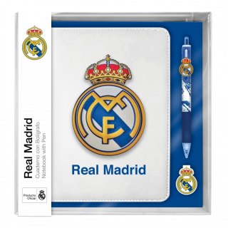 Zestaw notatnik z 10 kolorowym długopisem Real Madryt Kids Euroswan