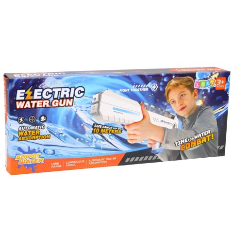 Elektryczny Pistolet Karabin Na Wodę Biało-Niebieski Zasięg 10 m 320 ml LEAN Toys