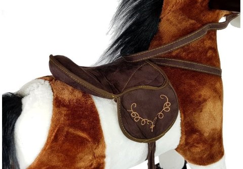 Koń Na Biegunach Rusza Pyskiem Ogonem Dźwięki Ciemnobrązowy 74 cm