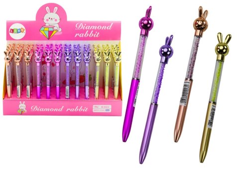 Długopis Z Zającem Diamenciki Niebieski Wkład 0.7mm Mix LEAN TOYS