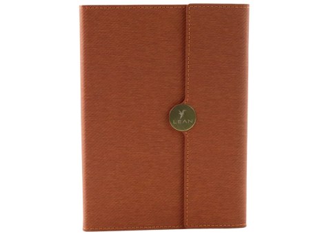 Notes Biurowy Na Magnes Notatnik A5 W Linie Z Obiciem Brązowy LEAN