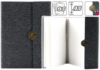 Notes Biurowy Na Magnes Notatnik W Linie A5 Z Obiciem Czarny LEAN