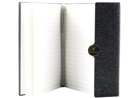 Notes Biurowy Na Magnes Notatnik W Linie A5 Z Obiciem Czarny LEAN