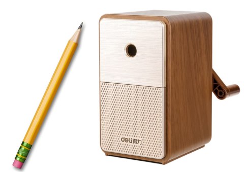 Strugaczka Na Korbkę Z Pojemnikiem Regulacja Ostrza Brązowa LEAN