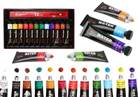 Zestaw Farb Akrylowych W Tubce 12 Kolorów LEAN