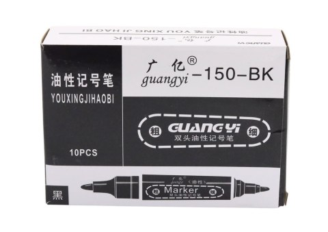 Zestaw Markerów Dwustronnych Wodoodporny Czarny 10szt. LEAN