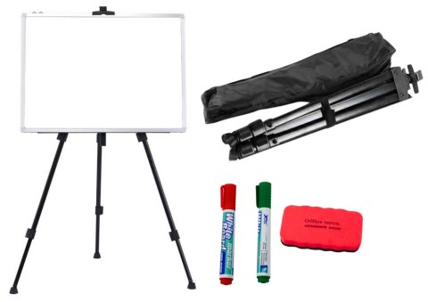 Zestaw Tablica Magnetyczna 90x60cm na Stojaku Pisaki Gąbka LEAN