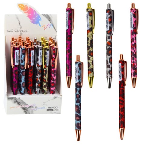 Długopis Metalowy Automatyczny Panterka Niebieski Tusz 1.0mm LEAN