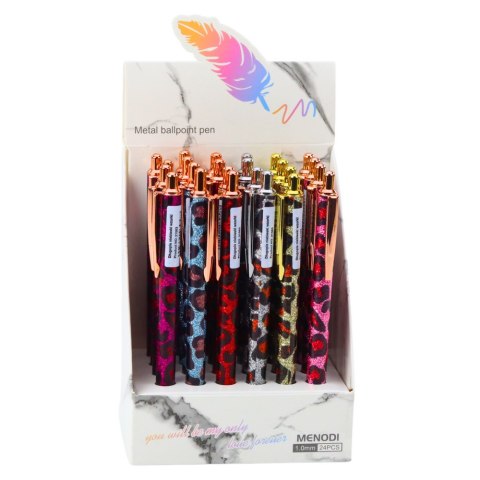 Długopis Metalowy Automatyczny Panterka Niebieski Tusz 1.0mm LEAN