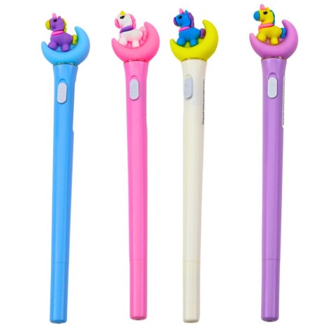 Długopis Świecący Jednorożec Na Księżycu Niebieski Tusz 0.7mm Mix LEAN