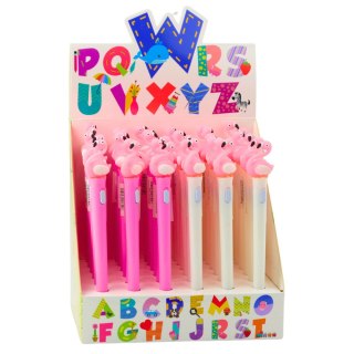 Długopis Świecący Różowy Flaming Niebieski Tusz 0.7mm Mix LEAN