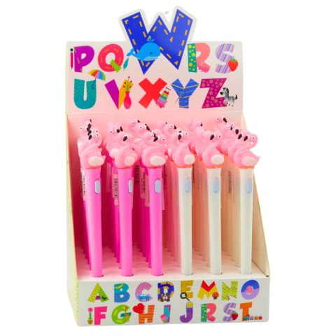 Długopis Świecący Różowy Flaming Niebieski Tusz 0.7mm Mix LEAN