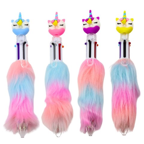 Długopis Z Futerkiem Jednorożec Donut Futerko Kolorowe 0.7mm Mix LEAN