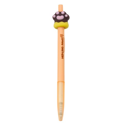 Długopis Żelowy Kocia Łapka Brązowa Niebieski Tusz 15cm 0.5mm LEAN