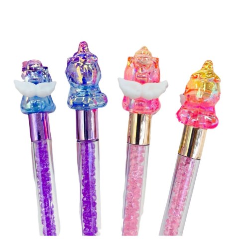 Długopis Żelowy Z Figurką Jednorożca Kolorowy Czarny Tusz Mix LEAN