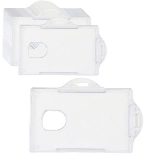 Etui Poziome Na Identyfikator Karty Twardy Plastik Przeźroczyste 10szt. LEAN