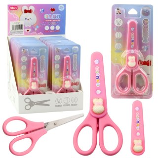 Nożyczki Szkolne Z Osłonką Ozdobny Biały Zajączek 14cm LEAN