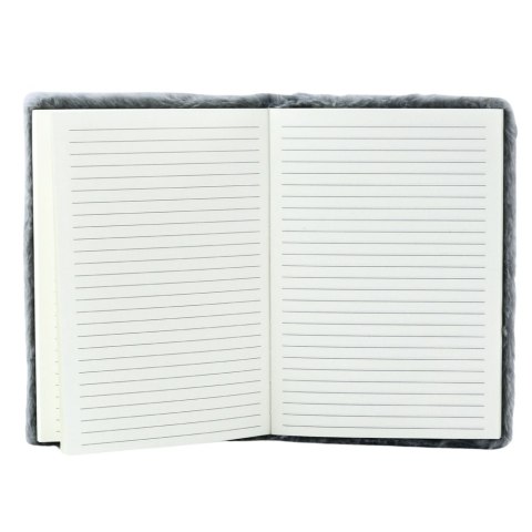 Pluszowy Zeszyt Notatnik W Linie Zając Szary A5 80 Kartek LEAN