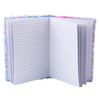 Pluszowy Zeszyt Notatnik W Linie Złote Gwiazdki Pastelowy A5 80 Kartek LEAN