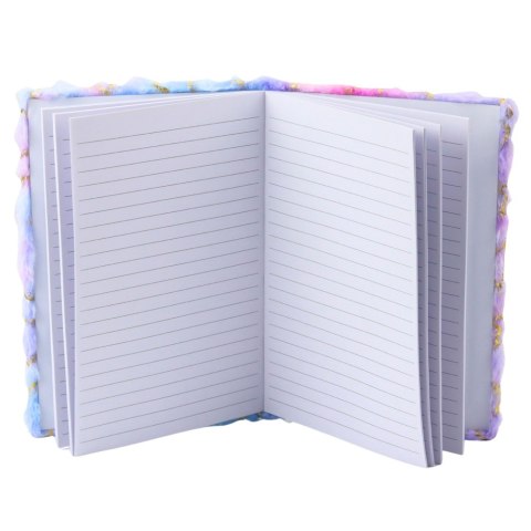 Pluszowy Zeszyt Notatnik W Linie Złote Gwiazdki Pastelowy A5 80 Kartek LEAN