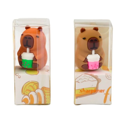 Strugaczka Kapibara Z Kubkiem Szkolna Biurowa Brązowa LEAN